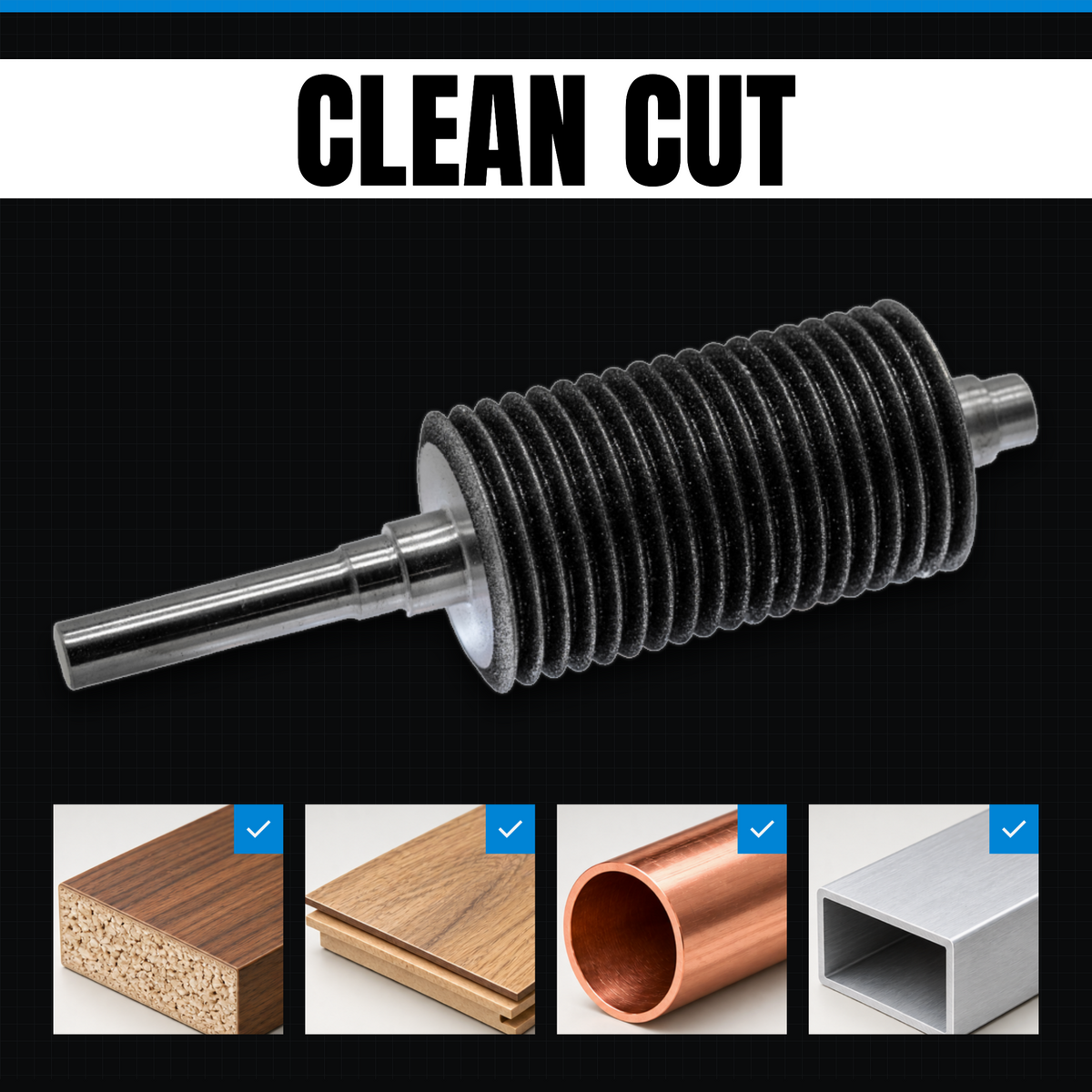 SharpTool 2.0 Refill Clean Cut fine CBN replacement grinding head for sharpening multitool blades, for a clean finish in hardwood, laminate, copper and aluminium